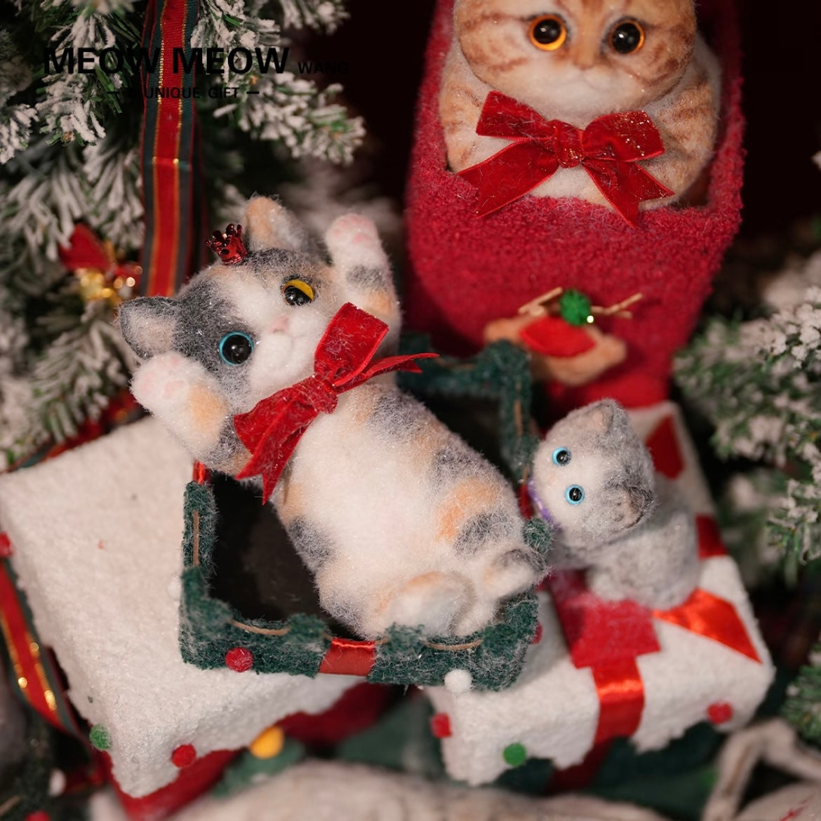 Adorable Calico Squishy Cat with the Blue and Yellow eyes