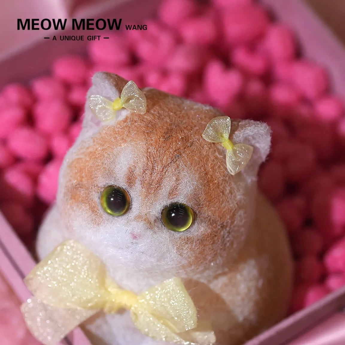 Lovely Squishy Cat with Yellow Bows