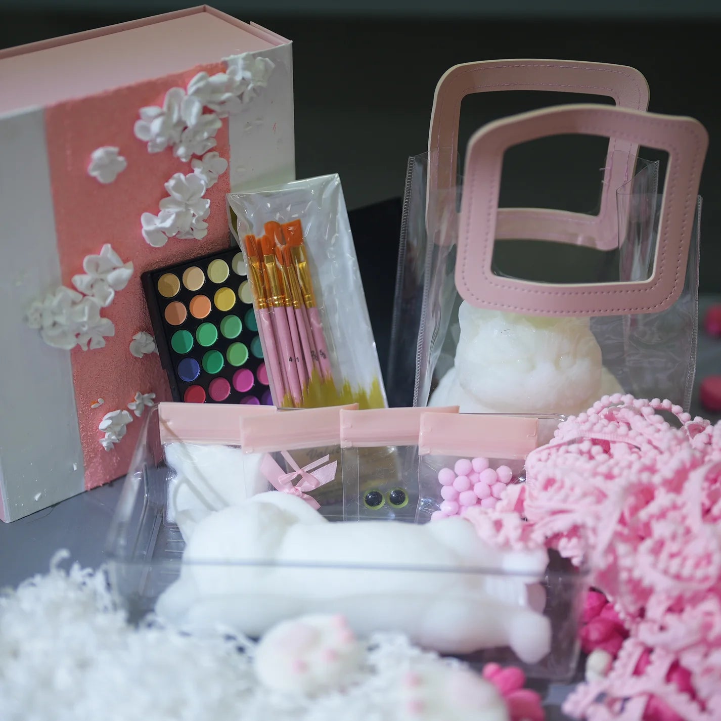 The DIY Kit of Squishy Slim Kitty and Fat Kitty (48items included)