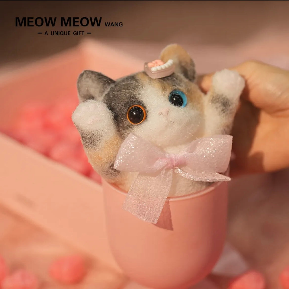 Adorable Calico Squishy Cat with the Blue and Yellow eyes