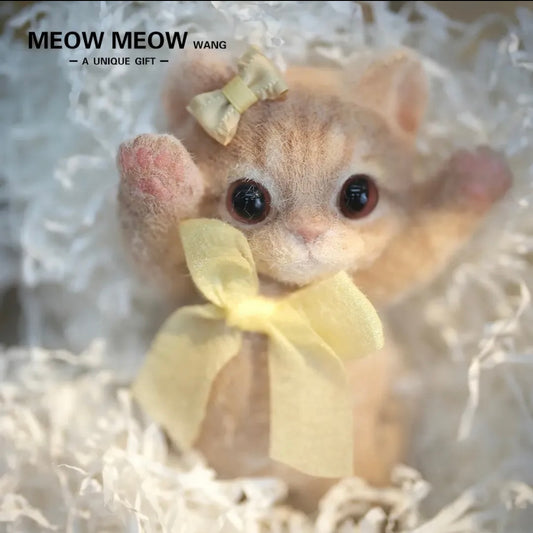 Lovely Ginger Squishy Cat with Yellow Bows