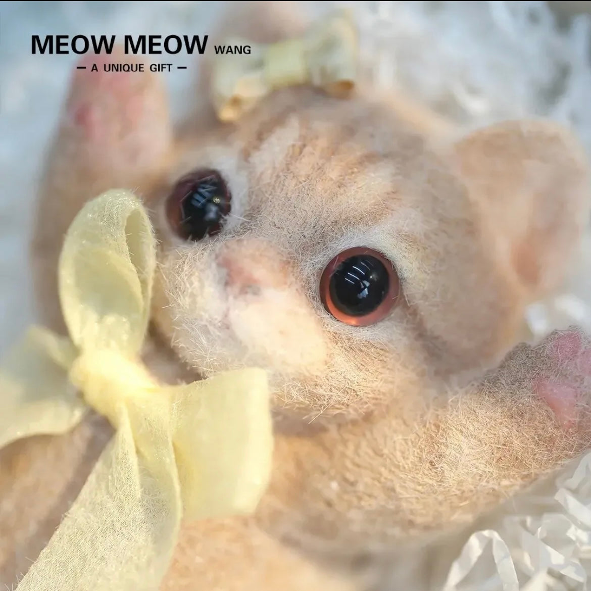 Lovely Ginger Squishy Cat with Yellow Bows