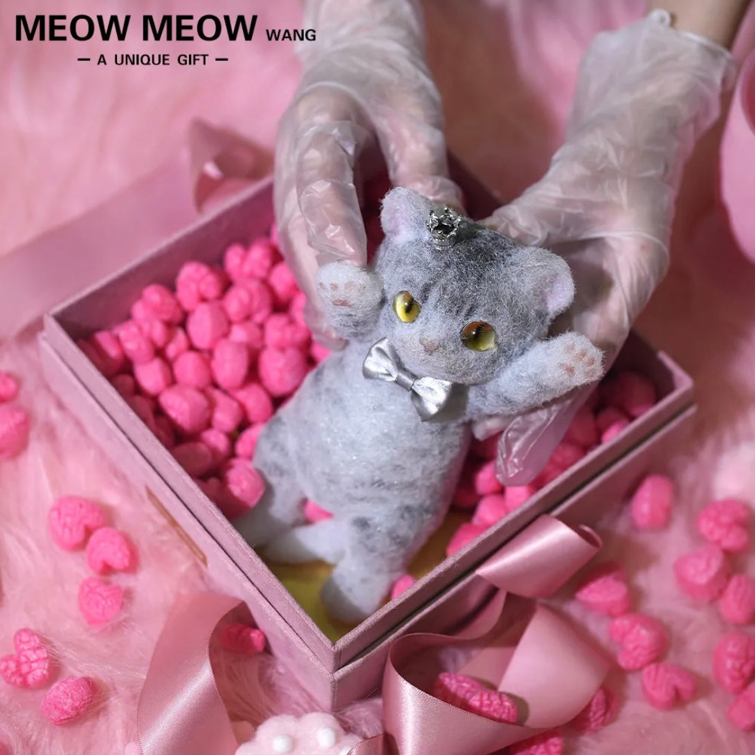 Majestic Gray Prince Squishy Kitty with Bow