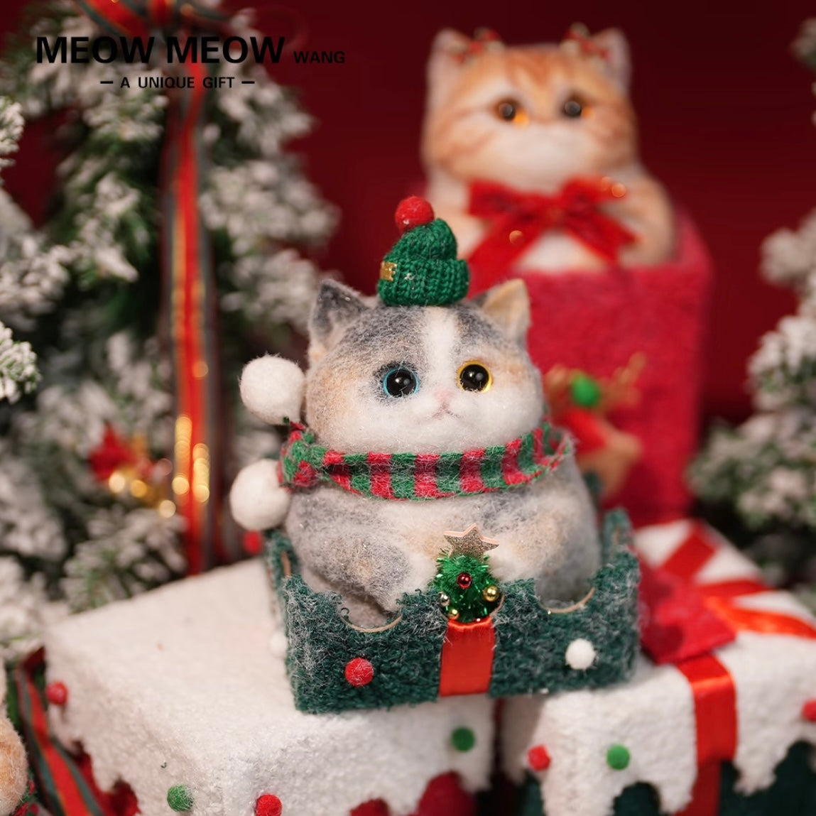 Christmas Chubby Calico with the Blue and Yellow eyes