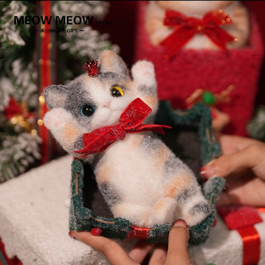 Adorable Calico Squishy Cat with the Blue and Yellow eyes
