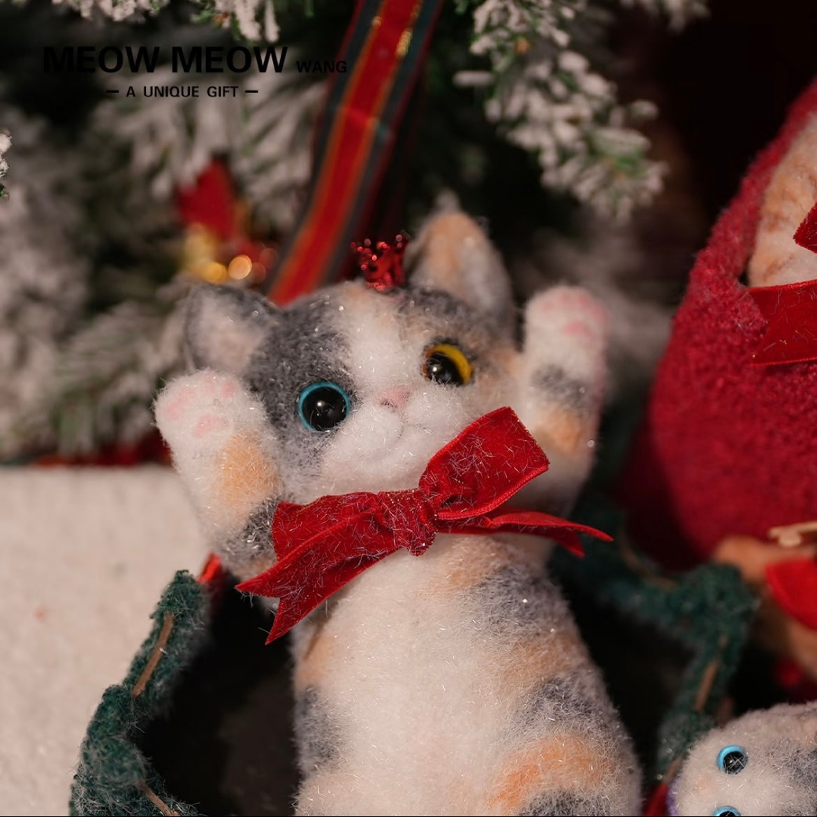 Adorable Calico Squishy Cat with the Blue and Yellow eyes