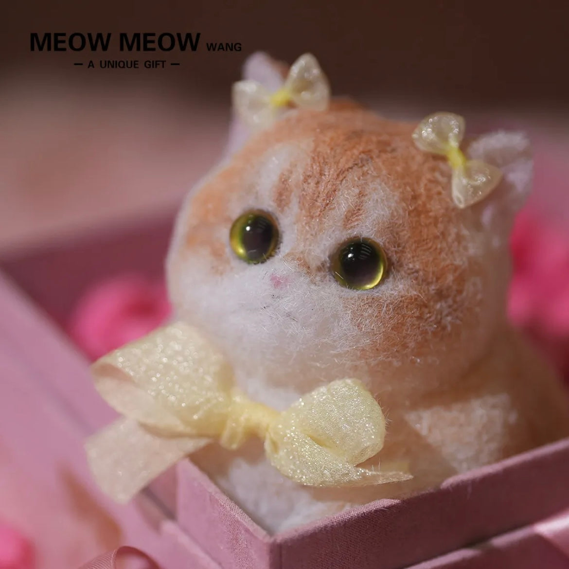 Lovely Squishy Cat with Yellow Bows