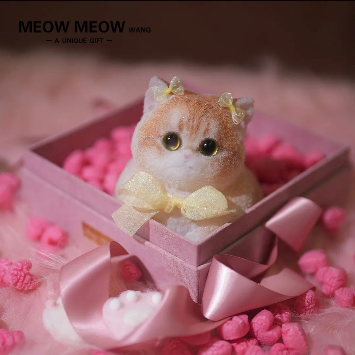 Lovely Squishy Cat with Yellow Bows