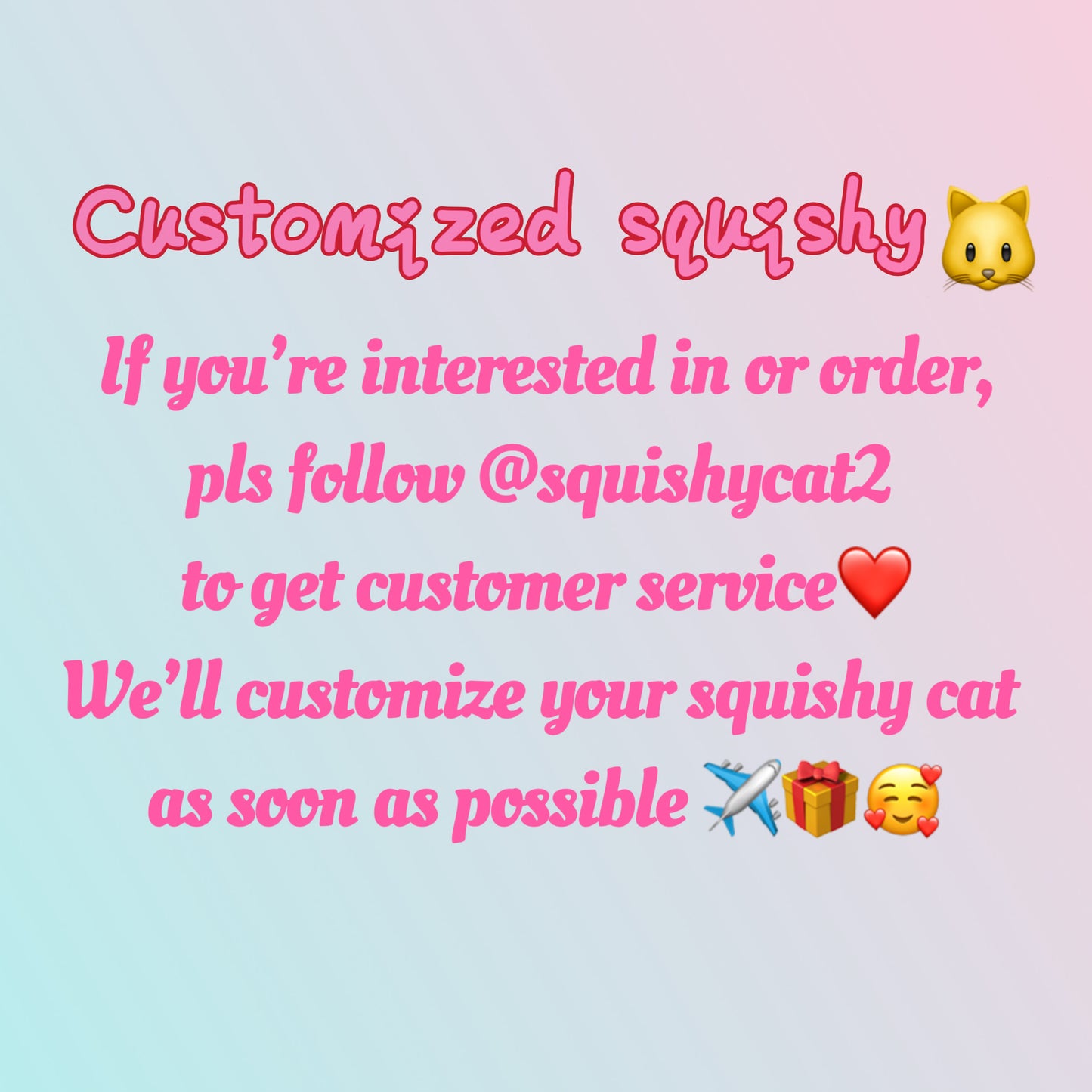 Customized Lovely Slim/Fat Cat Silicone Squishy Kitty——'chat' icon on the right bottom to send photos to us